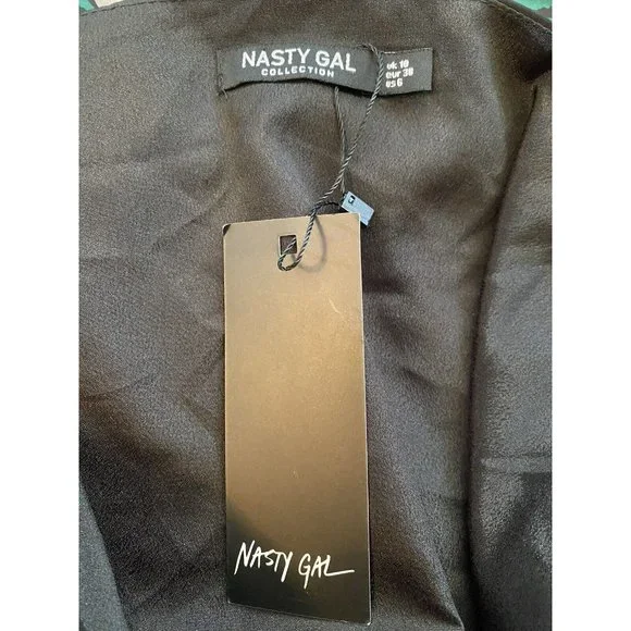 NEW Nasty Gal We'll See you Cowl Zebra Mini Dress 6 Green Black Polyester 9274 - Picture 7 of 9